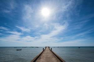 Fish Bridge with endless horizon at chanthaburi thailand. photo