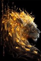 Fire lion backdrop photo