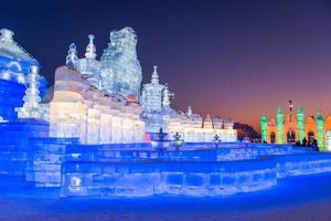 Harbin International Ice and Snow Sculpture Festival is an annual winter festival in Harbin, China. It is the world largest ice and snow festival. photo