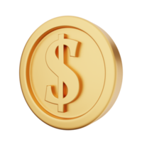 3d coin dollar gold png