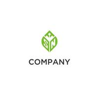 sn monograma con hoja logo diseño ideas, creativo inicial letra logo con natural verde hojas vector