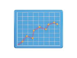 line graph icon 3d rendering vector illustration