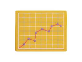 line graph icon 3d rendering vector illustration