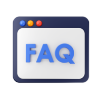 3d frequently asked questions icon illustration render png