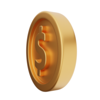 3d pièce de monnaie dollar or png