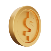 3d pièce de monnaie dollar or png