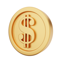 3d coin dollar gold png