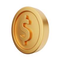 3d pièce de monnaie dollar or png