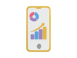 pie chart and bar chart icon 3d rendering vector illustration