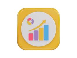 pie chart and bar chart icon 3d rendering vector illustration