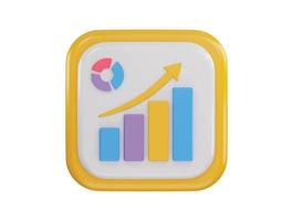 pie chart and bar chart icon 3d rendering vector illustration