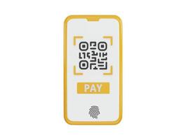 online payment with qr code icon 3d rendering vector illustration