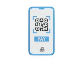 online payment with qr code icon 3d rendering vector illustration