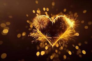 Sparkling golden heart. photo