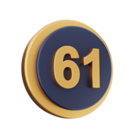 3d number icon illustration png