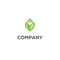 la monograma con hoja logo diseño ideas, creativo inicial letra logo con natural verde hojas vector