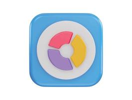 pie chart icon with 3d vector icon illustration transparent element