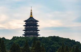 the pagoda of west lake or Lei Feng Ta, Hangzhou, Zhe Jiang, China photo