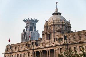 cityscape of the bund in shanghai with excellent historical buildings photo