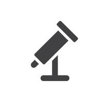 Telescope black glyph ui icon vector