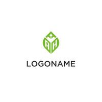 ah monograma con hoja logo diseño ideas, creativo inicial letra logo con natural verde hojas vector