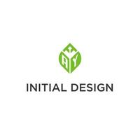 sí monograma con hoja logo diseño ideas, creativo inicial letra logo con natural verde hojas vector