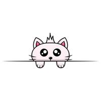 Peeking cute cat mascot design kawaii vector