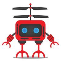 cute red cartoon robots isolated on white background, vector illustration character, T-shirt design, and print for kids.