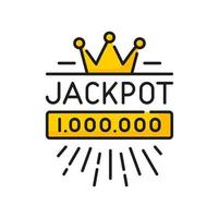 Jackpot casino label isolated outline icon vector