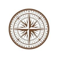 Vintage compass wind rose nautical navigation sign vector