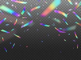 Holographic confetti glitters with bokeh light vector