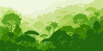selva bosque silueta tropical vector paisaje