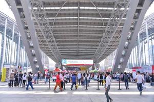 GUANGZHOU, CHINA - OCT 26, 2017-The view at China Import and Export Fair, Canton Fair Complex in Guangzhou China. It is the largest trade fair in China. photo