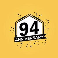 94 years anniversary logo vector design birthday celebration with geometric isolated design