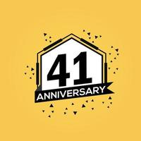 41 years anniversary logo vector design birthday celebration with geometric isolated design