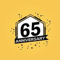 65 years anniversary logo vector design birthday celebration with geometric isolated design