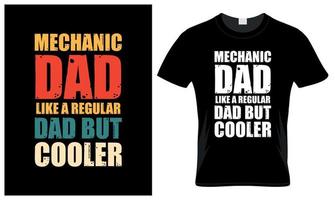Mechanic dad lover father's day vintage t-shirt design vector