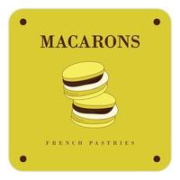 Simple macaron homemade, macaron shop and bakery, pastry logo, badges, labels, icons and signs. vector