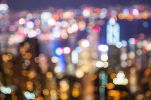 blurry and bokeh og big city in night time. photo