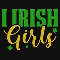 Irish drinking irish girl Irish S.t Patrick day tshirt design vector