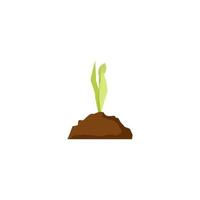 Tulip sprout from a pile of earth on a white background vector