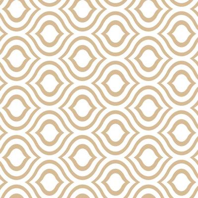 Abstract geometric gold pattern on a white background. Seamless linear illustrations in Arabic style. Stylish fractal texture. Vector drawing to fill the background, laser engraving and cutting.