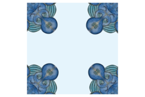 Square Background With Blue Water Wave Ornament Design png