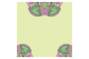 Square Background With Pink Flower And Flora Ornament Design png