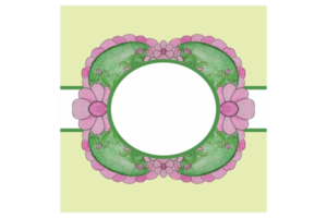 Square Background With Pink Flower And Flora Ornament Design png