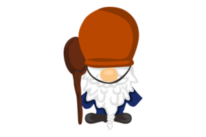 Adorable Halloween Wizard Gnome Wearing Witch Pot Hat png