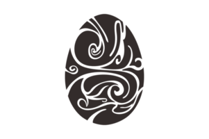 påsk ägg- svart påsk ägg prydnad tatuering konst design png