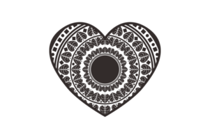 Valentin- noir l'amour mandala ornement art conception png