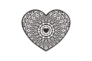 Valentine Day - Black Mandala Love Ornament Art Design png