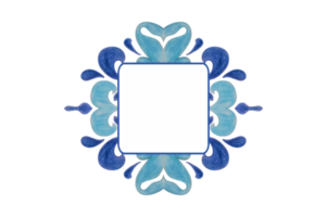 Blue Water Splash Ornament Border Design png